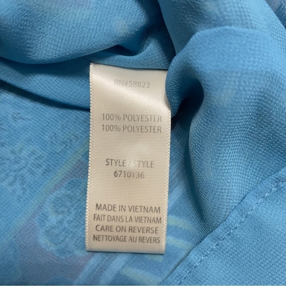 Max Studio Blue Floral Sleeveless Top size M - Picture 7 of 9